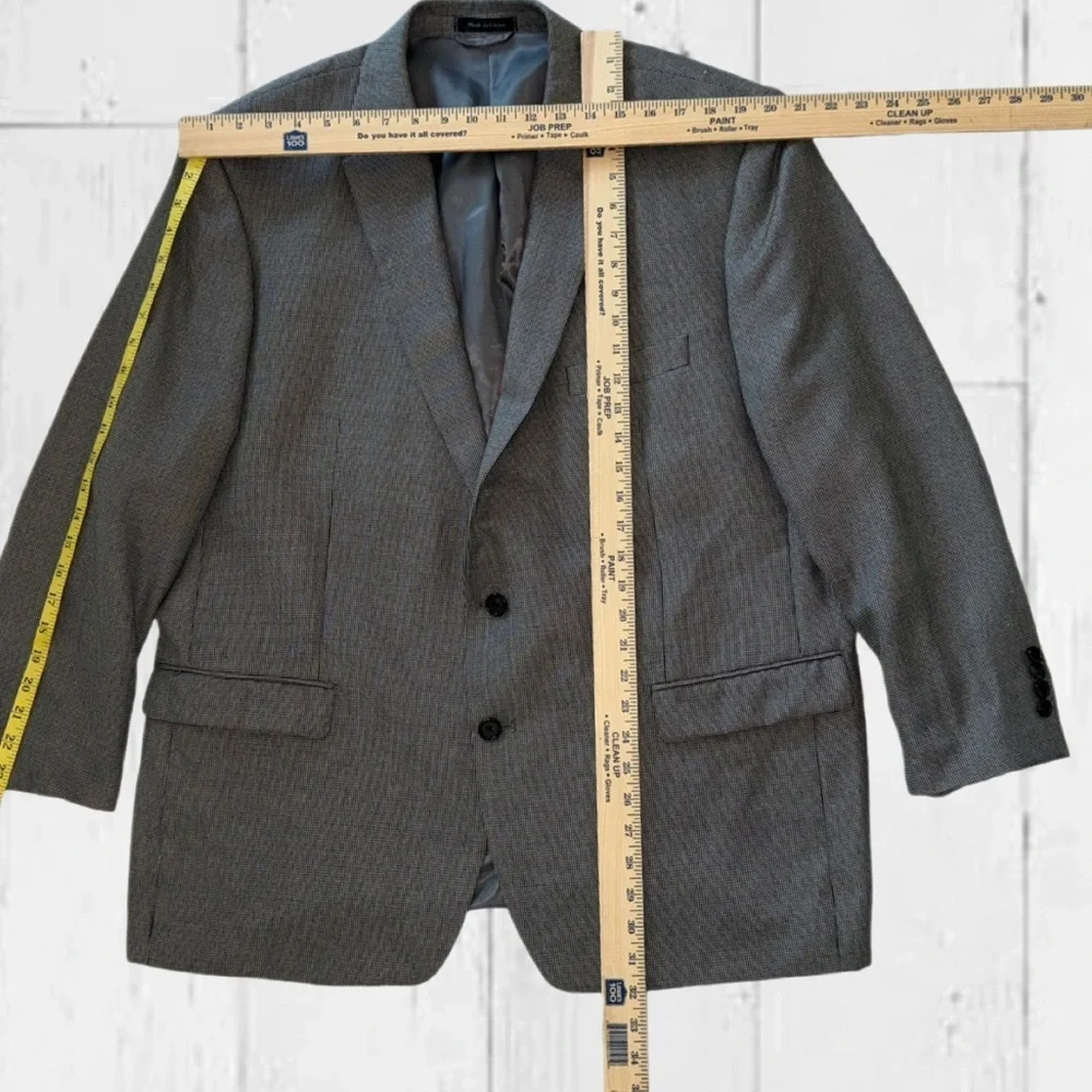 Lauren Ralph Lauren Men’s 48R Blazer Gray Micro Houndstooth Two Button Jacket